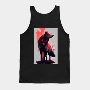 Cool Wolf with red glow Tank Top